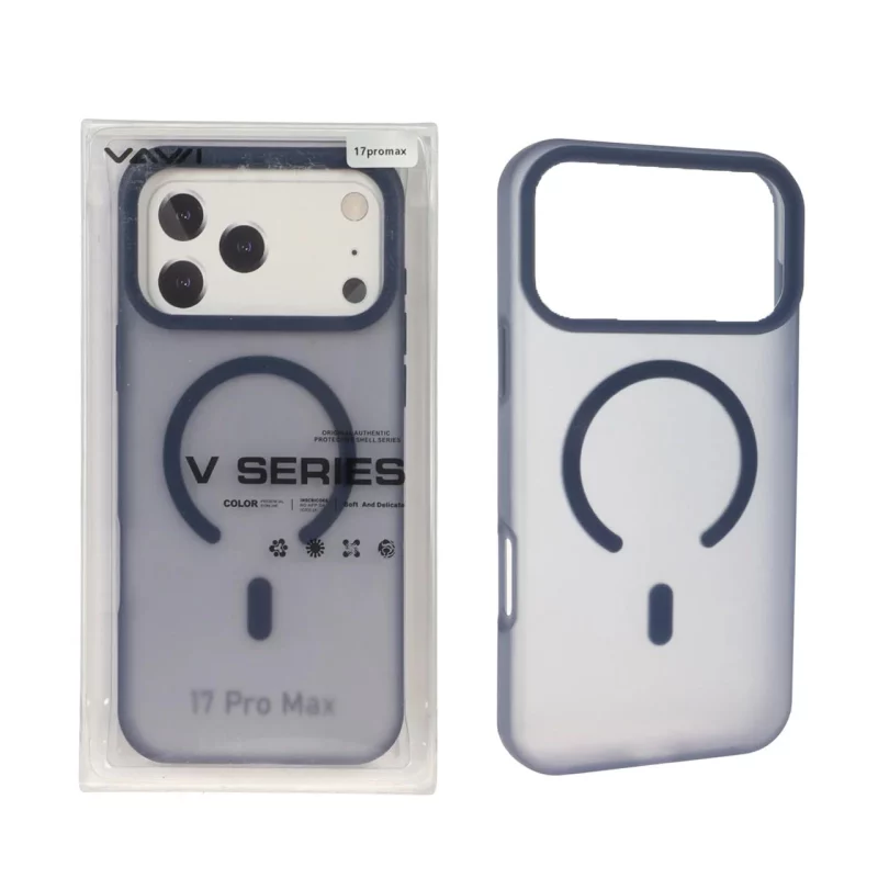 قاب اورجینال VAWI سیلیکونی پاستیلی MagSafe مدل Apple iPhone 17 Pro Max - سرمه ای (پک دار) - تصویر 2