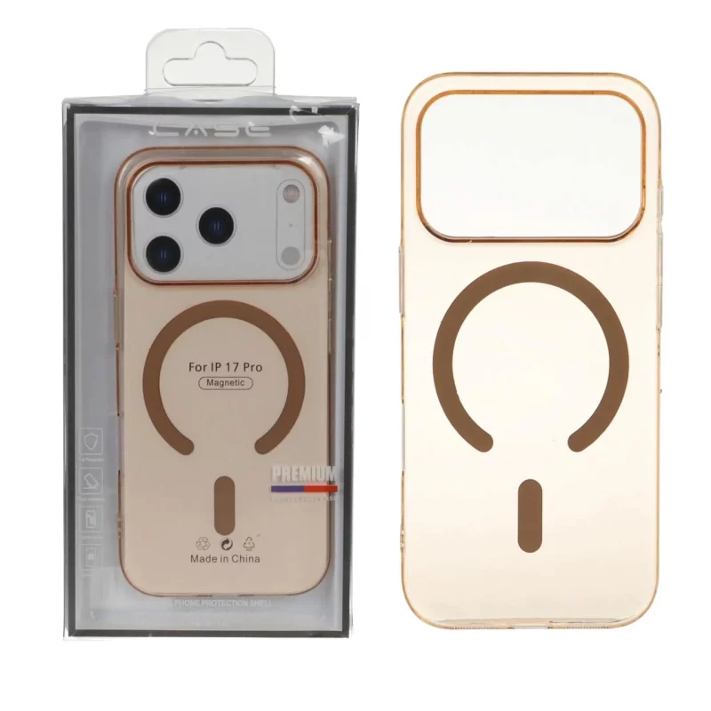 قاب اورجینال کریستالی MagSafe شفاف Premium مدل Apple iPhone 17 Pro - صحرایی (پک دار) - تصویر 2