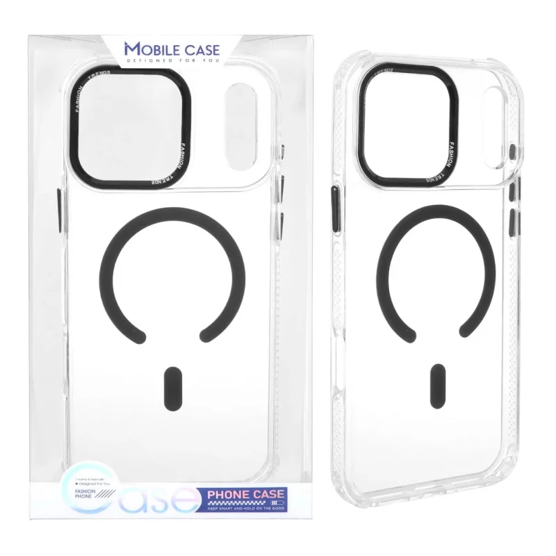 قاب اورجینال Fashion Trends شفاف پشت سخت MagSafe مدل Apple iPhone 17 Pro - مشکی (پک دار) - تصویر 2