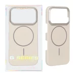 قاب اورجینال Q Series پشت سخت MagSafe دور لنز برجسته Apple iPhone 17 Pro - کرم (پک دار)