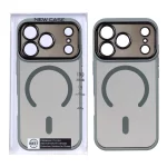 قاب شفاف دودی MagSafe دور رنگی محافظ لنزدار Apple iPhone 17 Pro - طوسی (پک دار)