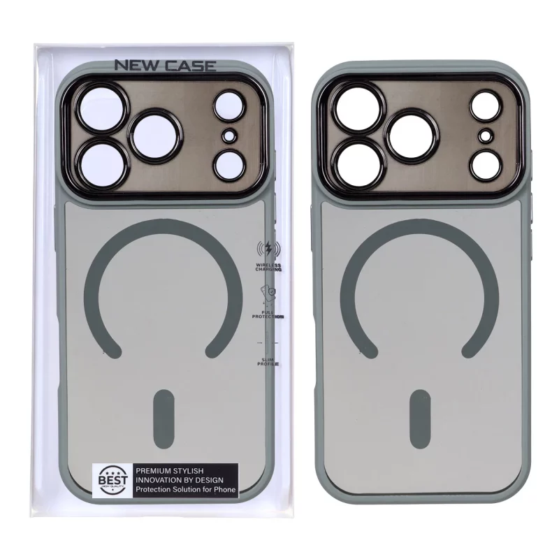 قاب شفاف دودی MagSafe دور رنگی محافظ لنزدار Apple iPhone 17 Pro - طوسی (پک دار) - تصویر 2