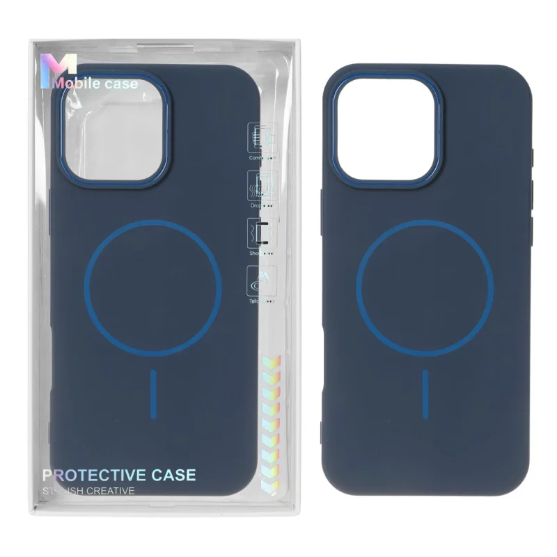 قاب Protective Case دور لنز رنگی MagSafe مدل Apple iPhone 16 Pro Max - سرمه ای (پک دار) - تصویر 2