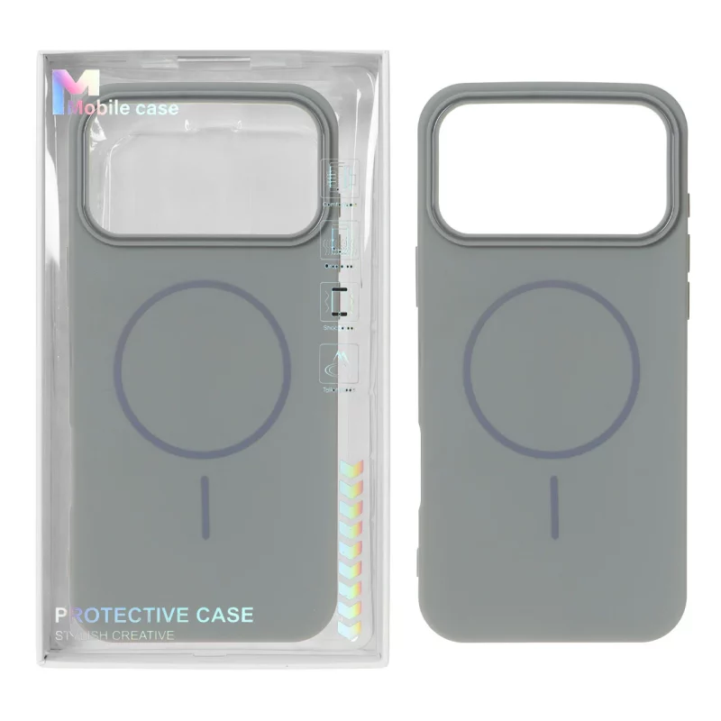 قاب Protective Case دور لنز رنگی MagSafe مدل Apple iPhone 17 Pro - طوسی (پک دار) - تصویر 2