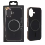 قاب سوزنی طرح مگ سیف مگنت فلزی دور براق Apple iPhone 17 - مشکی (پک دار)