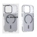 قاب اورجینال Q Series پشت کربن MagSafe مدل Apple iPhone 17 Pro - خاکستری (پک دار)