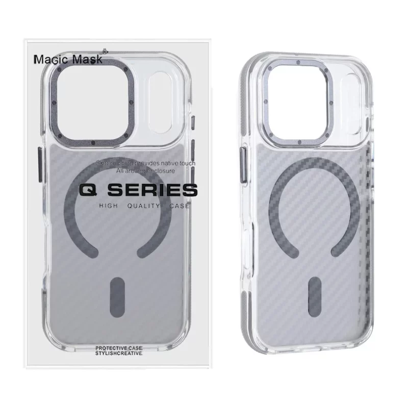 قاب اورجینال Q Series پشت کربن MagSafe مدل Apple iPhone 17 Pro - خاکستری (پک دار) - تصویر 2