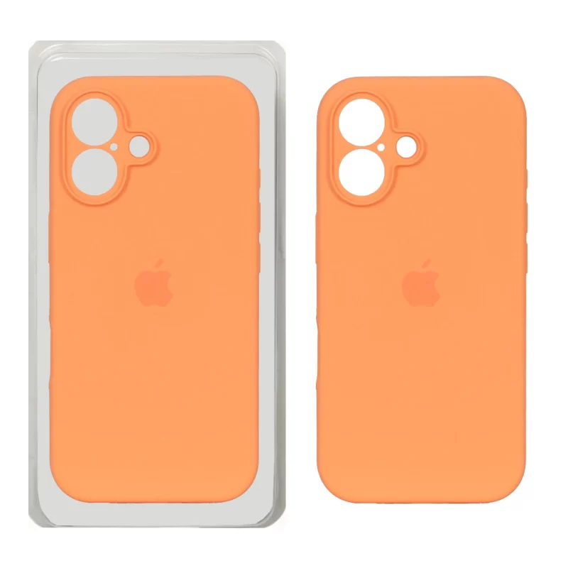 قاب سیلیکونی پاک کنی محافظ لنزدار اورجینال Apple iPhone 16 - نارنجی روشن (پک دار) - NTC - تصویر 2