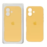 قاب سیلیکونی پاک کنی محافظ لنزدار اورجینال Apple iPhone 17 - خردلی (پک دار) - NTC