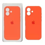 قاب سیلیکونی پاک کنی محافظ لنزدار اورجینال Apple iPhone 17 - نارنجی تیره (پک دار) - NTC