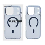 قاب اورجینال Magic Mask پشت سخت شفاف MagSafe مدل Apple iPhone 17 Pro Max - آبی (پک دار )