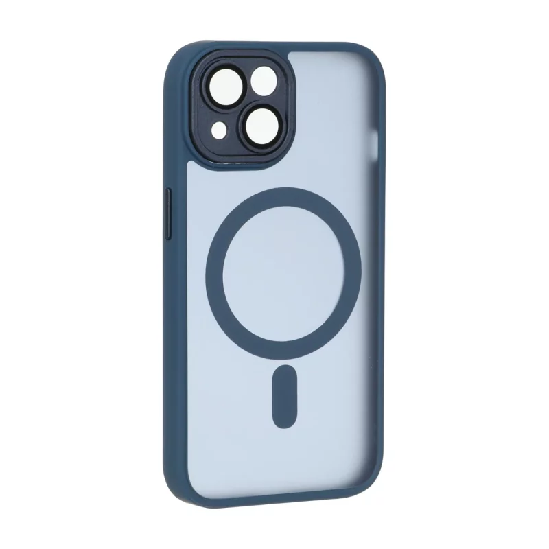 قاب مات MagSafe محافظ لنز گلس دار Apple iPhone 15 - آبی - NTC - تصویر 2