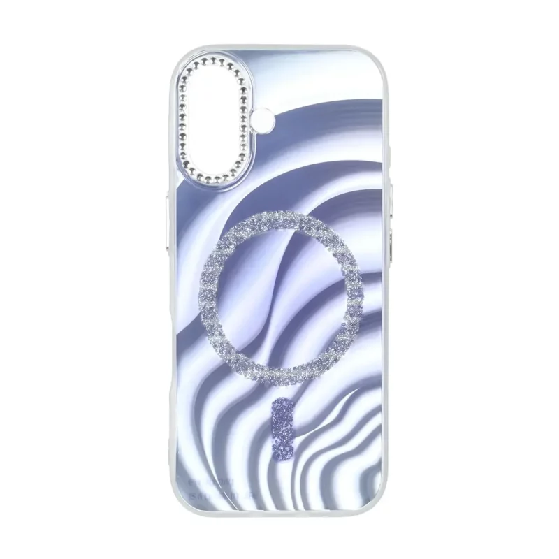 قاب هولوگرامی طرح مگ سیف اکلیلی دور لنز نگین دار Apple iPhone 16 - کد 31 - تصویر 2