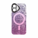 قاب ice طرح مگ سیف دور مات لنز شفاف Apple iPhone 16 - صورتی