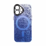 قاب ice طرح مگ سیف دور مات لنز شفاف Apple iPhone 16 - آبی کاربنی