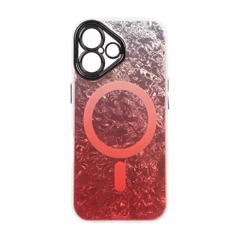 قاب ice طرح مگ سیف دور مات لنز شفاف Apple iPhone 16 - قرمز - تصویر 2