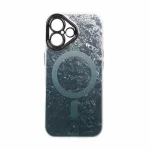 قاب ice طرح مگ سیف دور مات لنز شفاف Apple iPhone 16 - سبز تیره