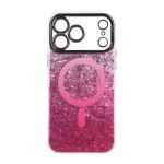 قاب ice طرح مگ سیف دور مات لنز شفاف Apple iPhone 17 Pro Max - سرخابی
