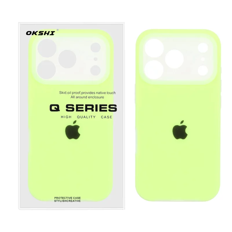 قاب Q Series سیلیکونی پاستیلی Apple iPhone 17 Pro Max - سبز فسفری (پک دار) - تصویر 2