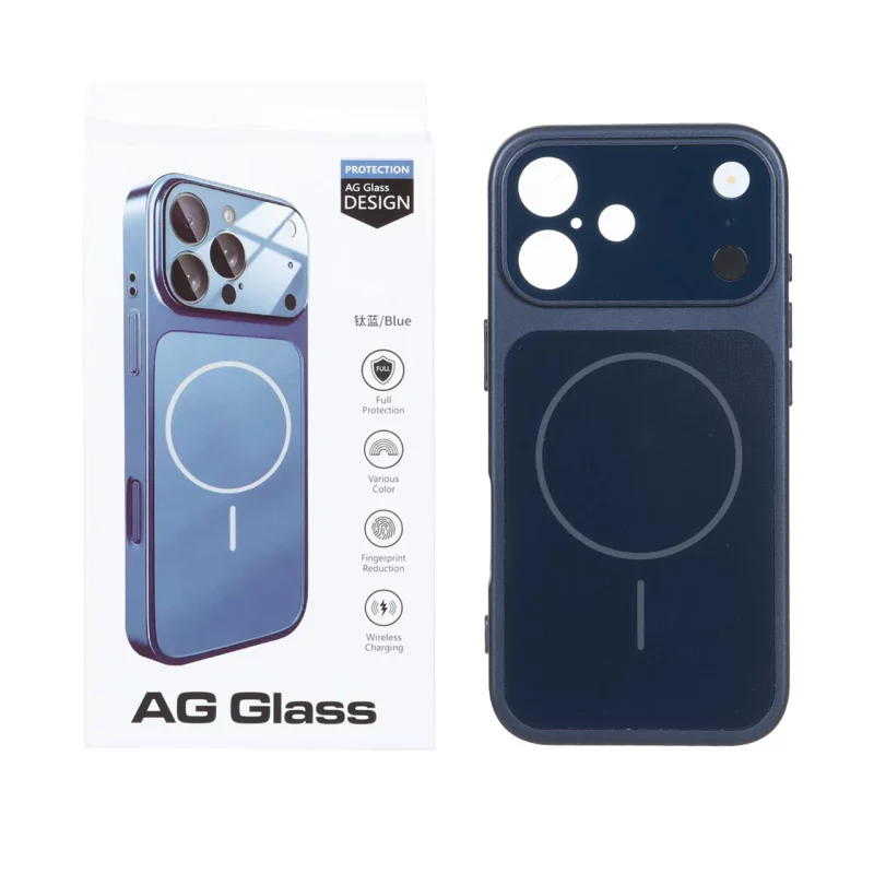 قاب اورجینال AG Glass محافظ لنز برجسته براق Magsafe مدل Apple iPhone 17 - سرمه ای - تصویر 2