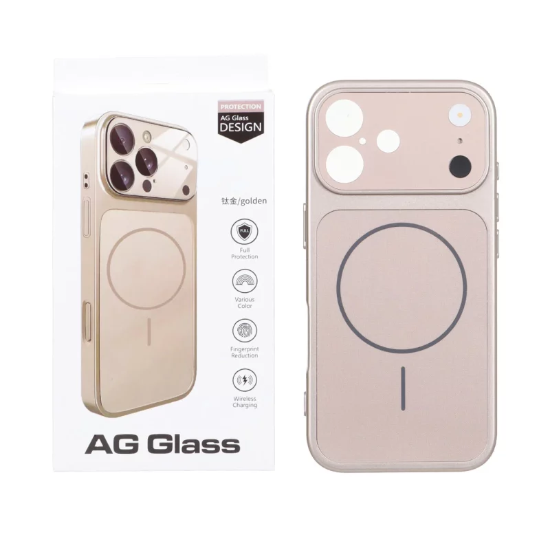 قاب اورجینال AG Glass محافظ لنز برجسته براق Magsafe مدل Apple iPhone 17 - رزگلد - تصویر 2
