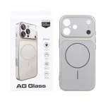 قاب اورجینال AG Glass محافظ لنز برجسته براق Magsafe مدل Apple iPhone 17 - خاکستری