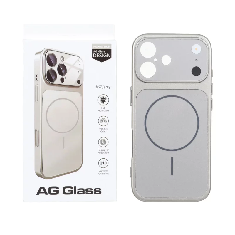 قاب اورجینال AG Glass محافظ لنز برجسته براق Magsafe مدل Apple iPhone 17 - خاکستری - تصویر 2