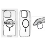 قاب اورجینال New Skin شفاف کریستالی MagSafe لنز استندشو Apple iPhone 16 Pro Max - مشکی (پک دار)