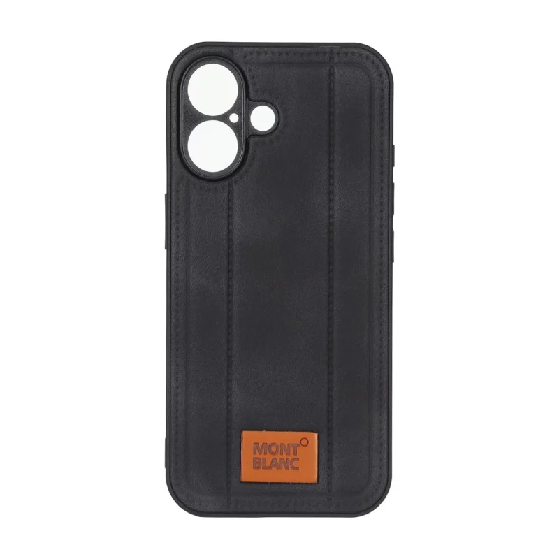 قاب جیر Mont Blanc طرح دوخت محافظ لنزدار Apple iPhone 16 - مشکی - تصویر 2