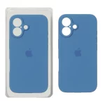 قاب سیلیکونی پاک کنی محافظ لنزدار اورجینال Apple iPhone 16 - آبی تیره (پک اصلی)