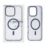 قاب اورجینال VAWI سیلیکونی پاستیلی MagSafe مدل Apple iPhone 16 Pro Max - سرمه ای (پک دار)