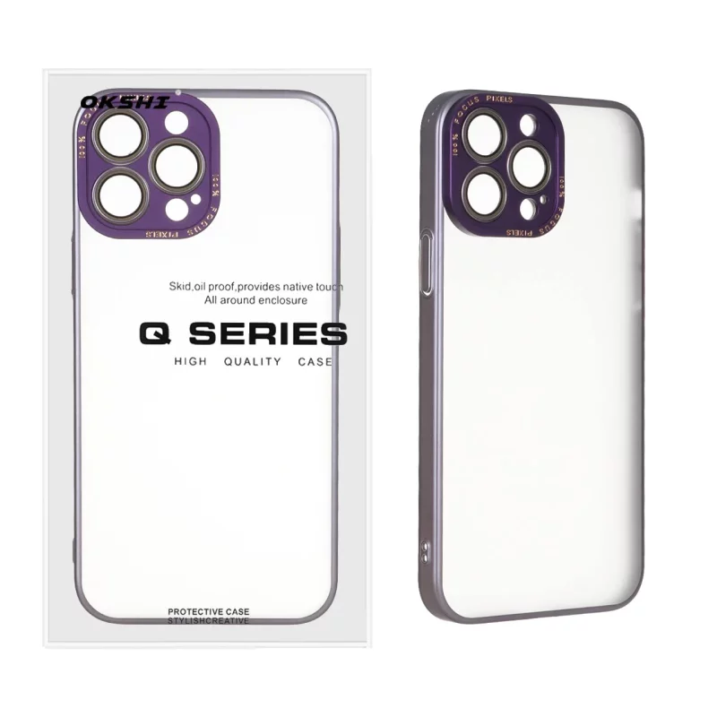 قاب Q Series مات Focus Pixels محافظ لنز گلس دار Apple iPhone 13 Pro Max - بنفش (پک دار) - تصویر 2