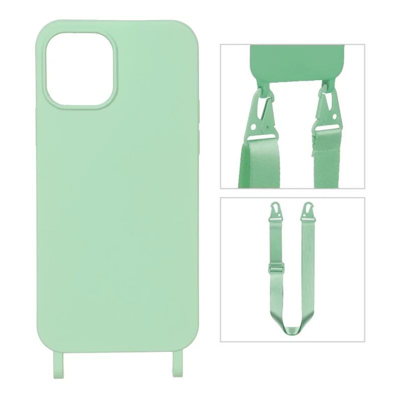 قاب CrossBody با بند لندیار Apple iPhone 12 Pro / iPhone 12 - سبز مغز پسته ای - تصویر 2