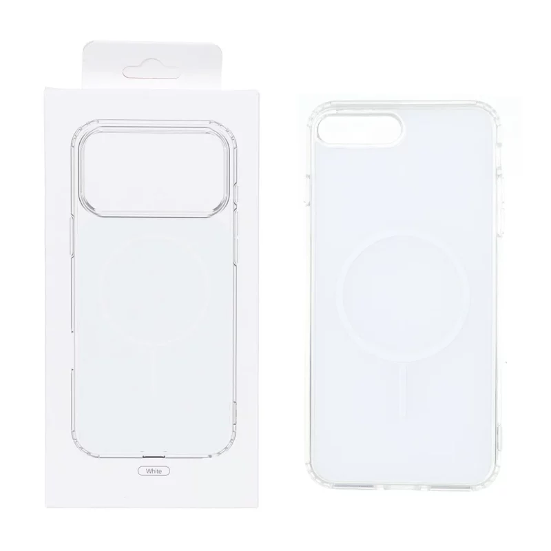 قاب پشت رنگی دور ژله ای با قابلیت شارژ MagSafe مدل Apple iPhone 7 Plus / iPhone 8 Plus - سفید (پک دار) - تصویر 2