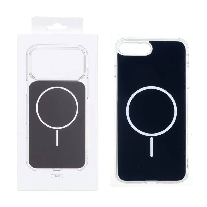 قاب پشت رنگی دور ژله ای با قابلیت شارژ MagSafe مدل Apple iPhone 7 Plus / iPhone 8 Plus - مشکی (پک دار) - تصویر 2