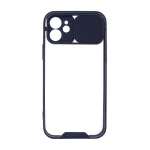قاب کشویی پشت شفاف محافظ لنزدار Apple iPhone 12 - سرمه ای