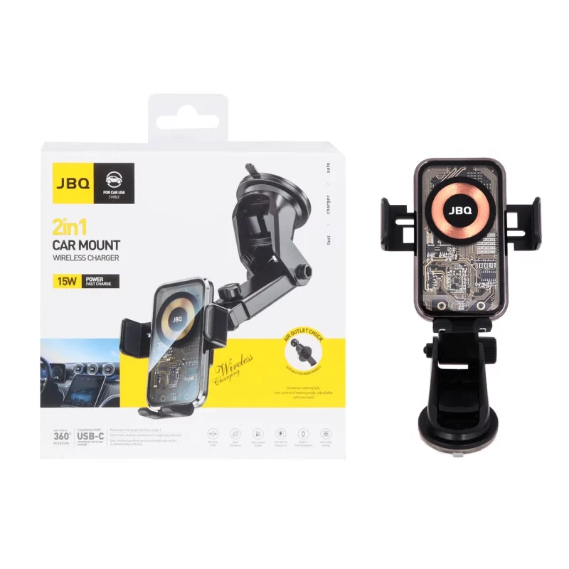 هولدر و شارژر وایرلس JBQ مدل HLC-511 - مشکی - تصویر 2