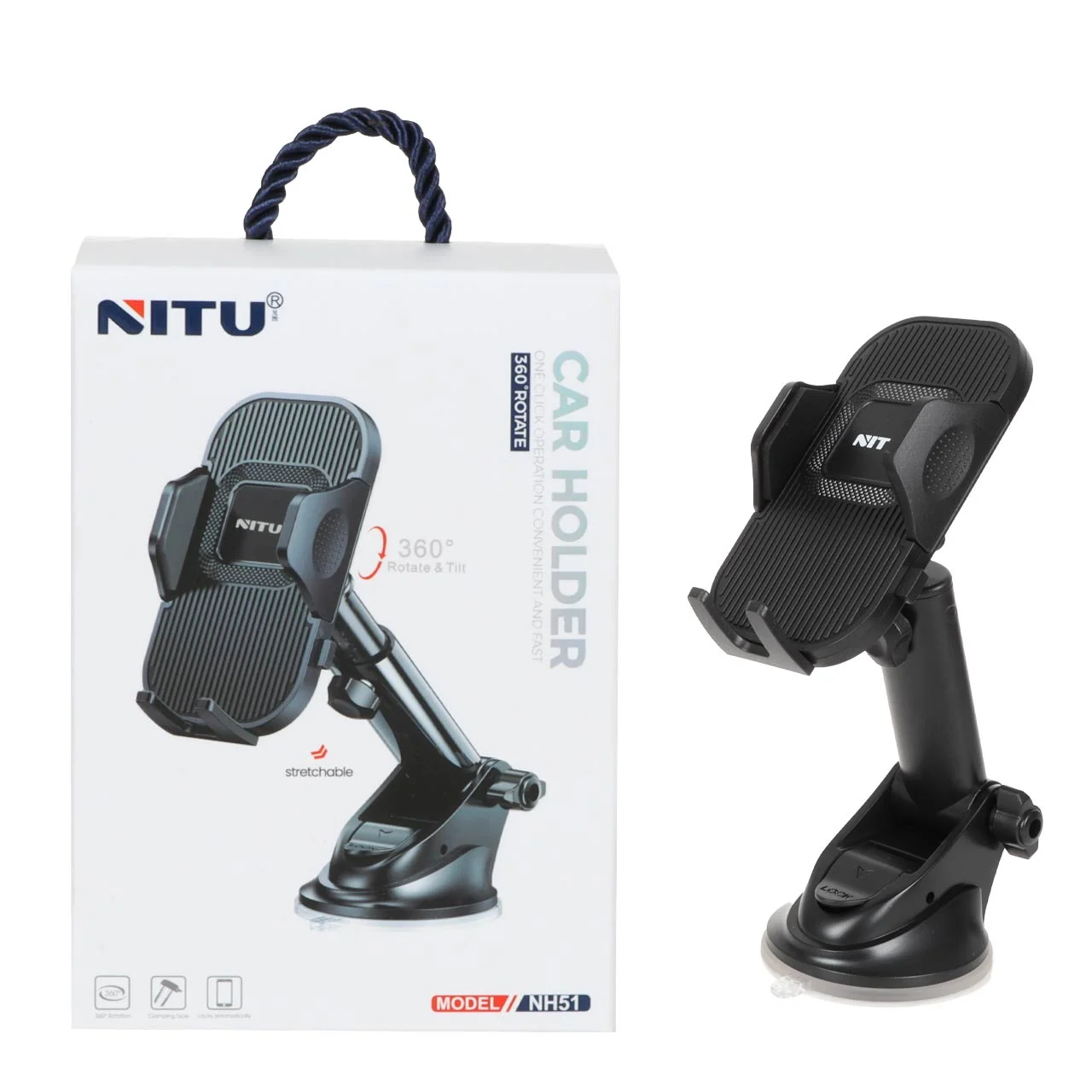 2371-1104272-1 هولدر گوشی موبایل پایه دار NITU مدل NH51 - مشکی - تصویر 1