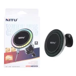 شارژر وایرلس و هولدر گوشی موبایل دریچه کولری Nitu مدل NCW02 - مشکی (گارانتی 18 ماه تعویض نیکان همراه)