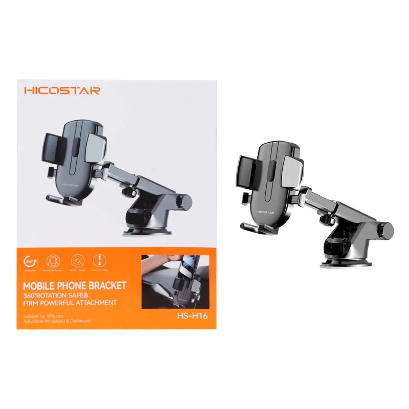 هولدر گوشی موبایل پایه دار Hicostar مدل HS-H16 - مشکی - تصویر 2
