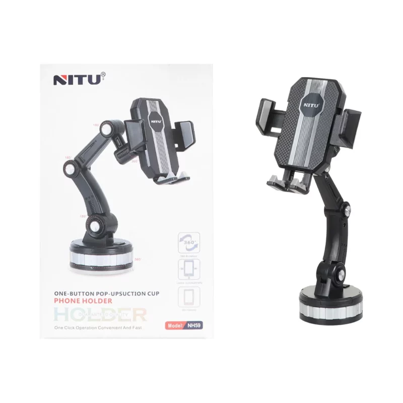 هولدر گوشی موبایل پایه دار Nitu مدل NH59 - مشکی - تصویر 2
