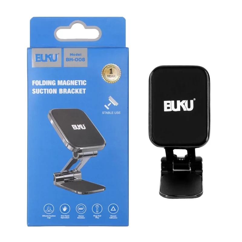 هولدر گوشی موبایل مگنتی پایه دار BUKU مدل BH-008 - مشکی - MMS - تصویر 2