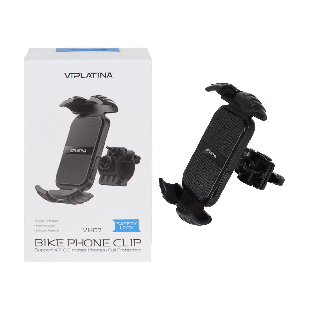 2371-1385636-1 هولدر گوشی موبایل مخصوص موتورسیکلت و دوچرخه VIPLATINA مدل VH07 - مشکی - تصویر 1