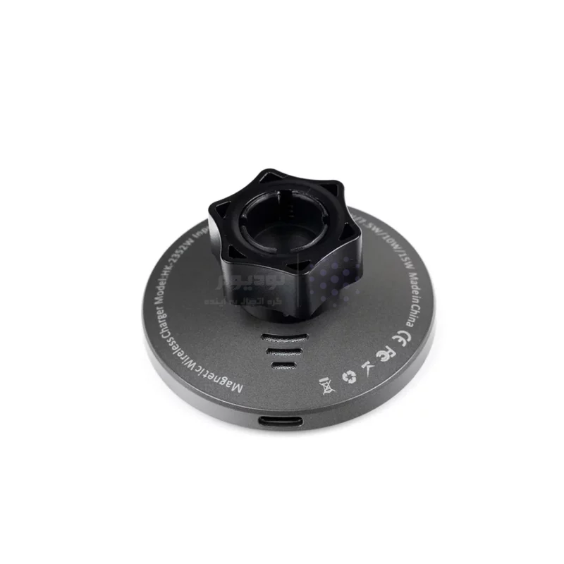 شارژر وایرلس و هولدر گوشی موبایل دریچه کولری Hiska مدل HK-2352W - مشکی - تصویر 7