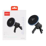 شارژر وایرلس و هولدر گوشی موبایل دریچه کولری Hiska مدل HK-2354W - مشکی