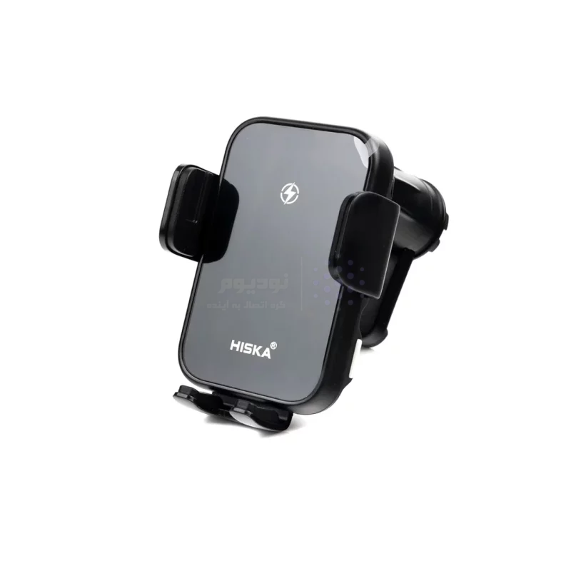 شارژر وایرلس و هولدر گوشی موبایل دریچه کولری Hiska مدل HK-2355W - مشکی - تصویر 3