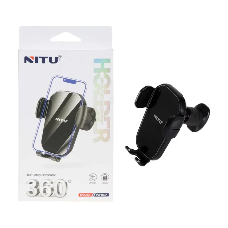 هولدر گوشی موبایل دریچه کولری Nitu مدل NH67 - مشکی - تصویر 2