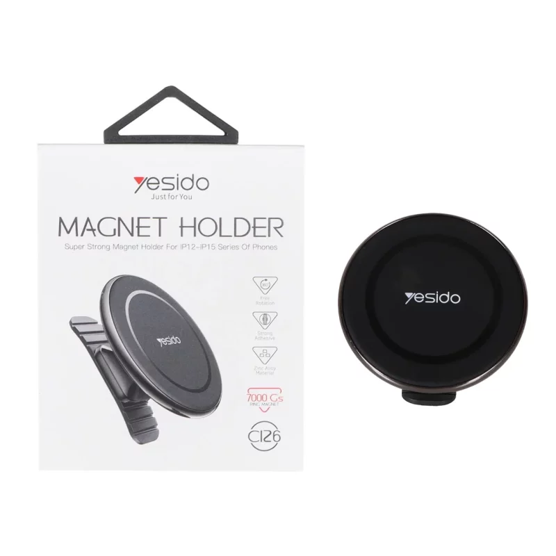 هولدر گوشی موبایل دریچه کولری مگ سیف Yesido مدل C126 - مشکی - تصویر 2