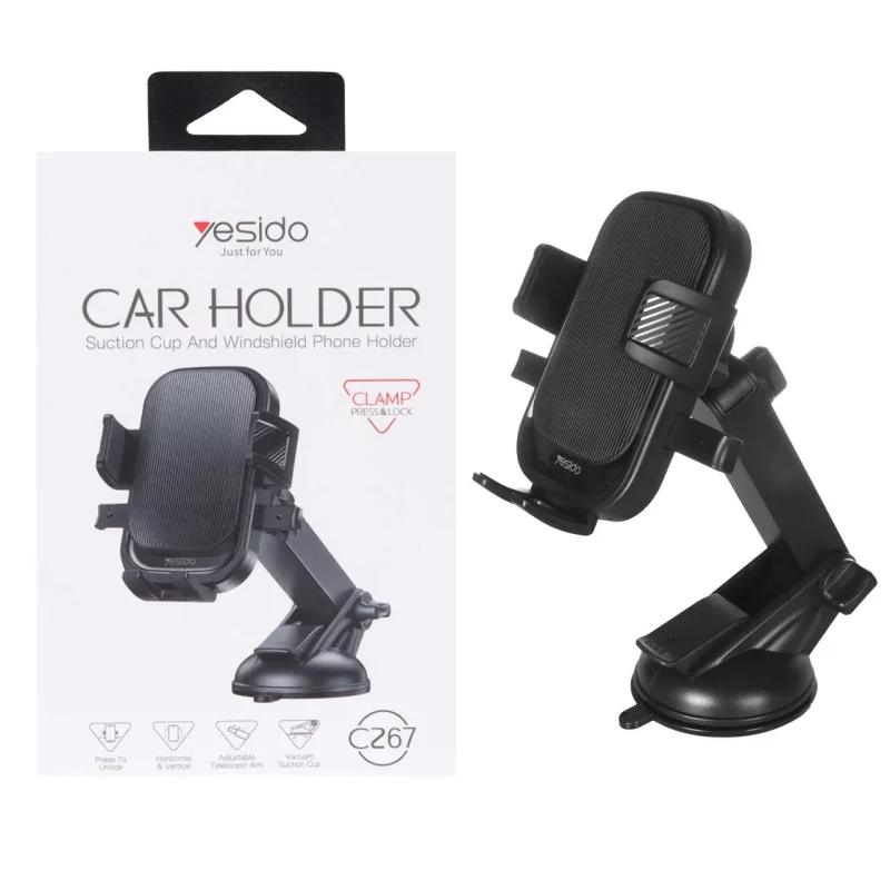 هولدر گوشی موبایل پایه دار Yesido مدل C267 - مشکی - تصویر 2
