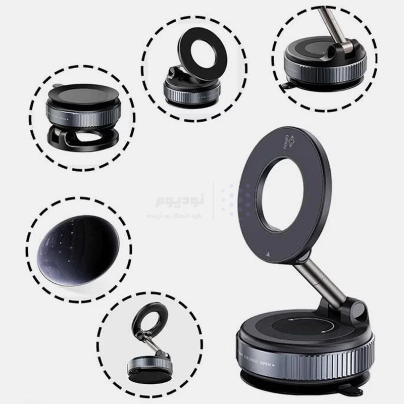 هولدر گوشی موبایل وکیومی Koluman مدل K-HD117 - مشکی - تصویر 3